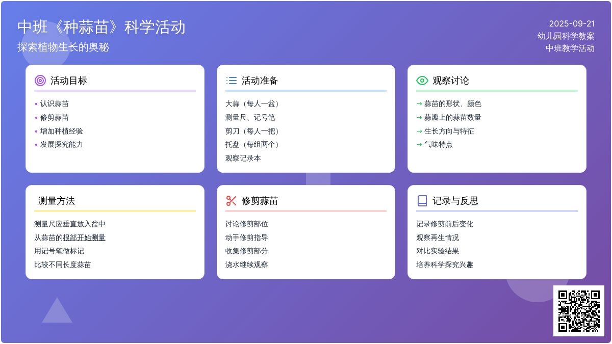 幼儿园中班教案《种蒜苗》含反思