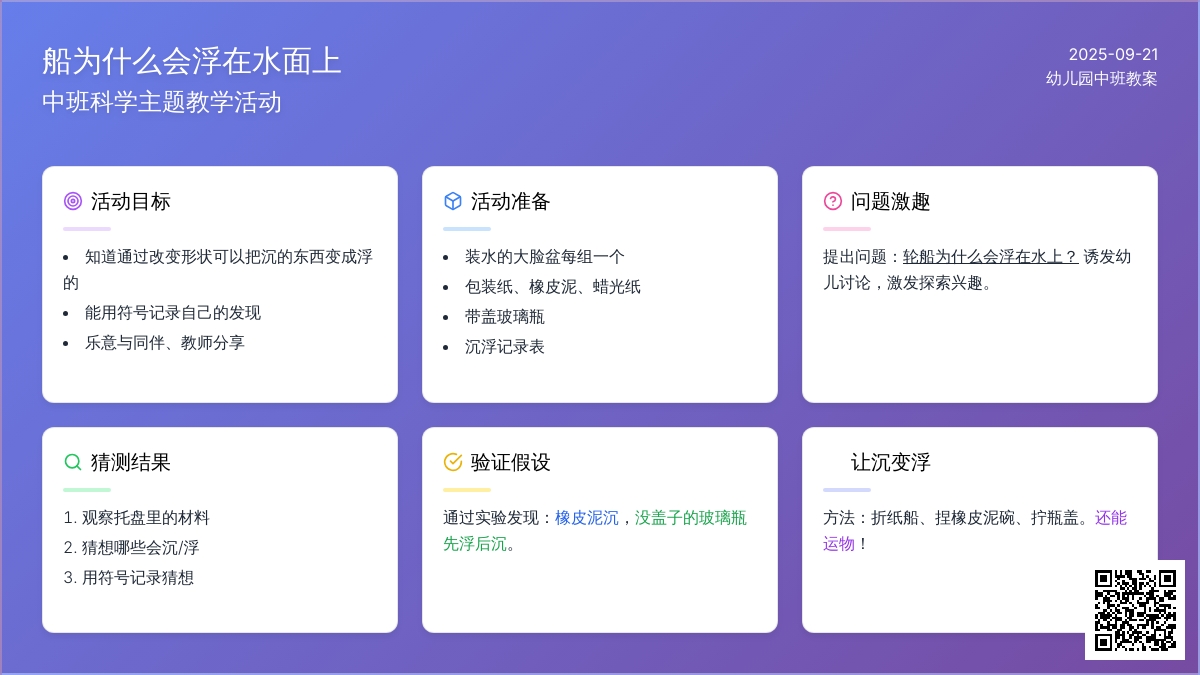 幼儿园中班教案《船为什么会浮在水面上》 幼儿园中班教案《船为什么会浮在水面上》