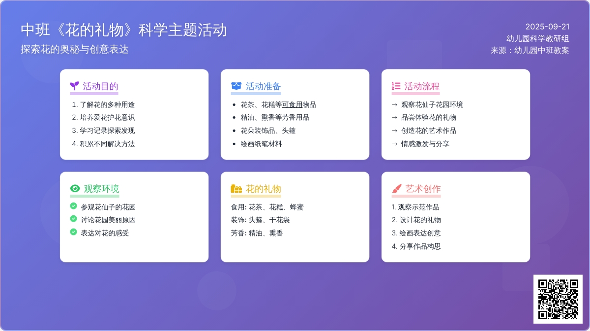 幼儿园中班教案《花的礼物》 幼儿园中班教案《花的礼物》