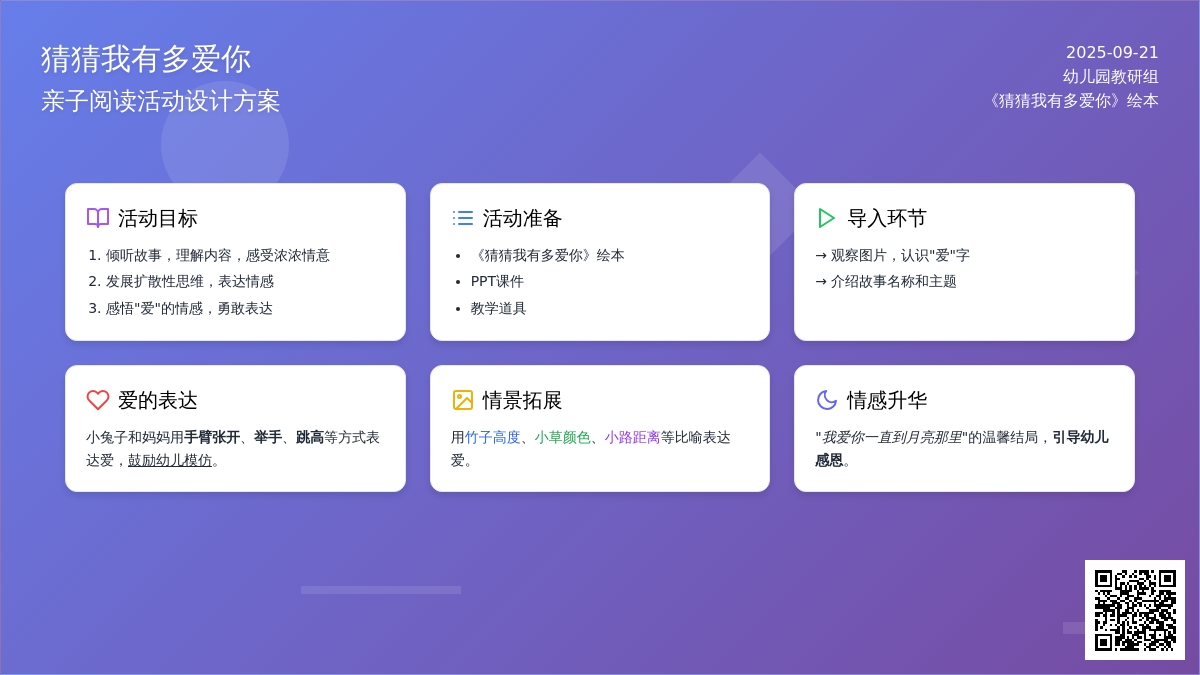 幼儿园大班故事绘本活动：猜猜我有多爱你 