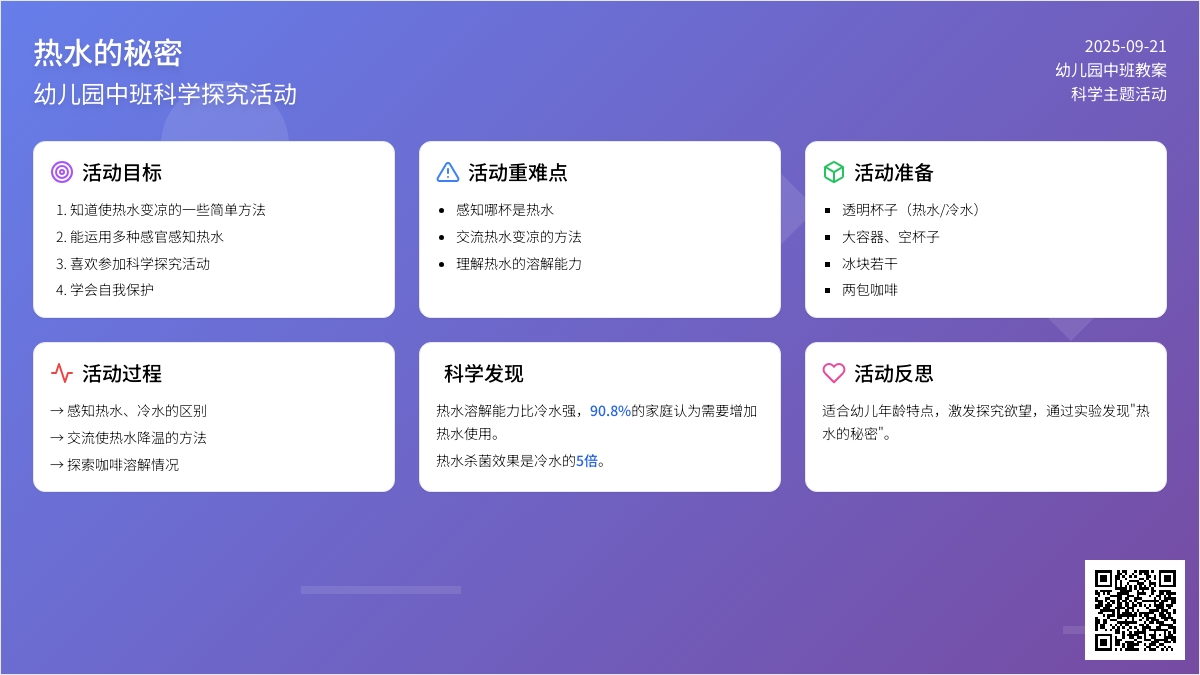 幼儿园中班教案《热水的秘密》含反思