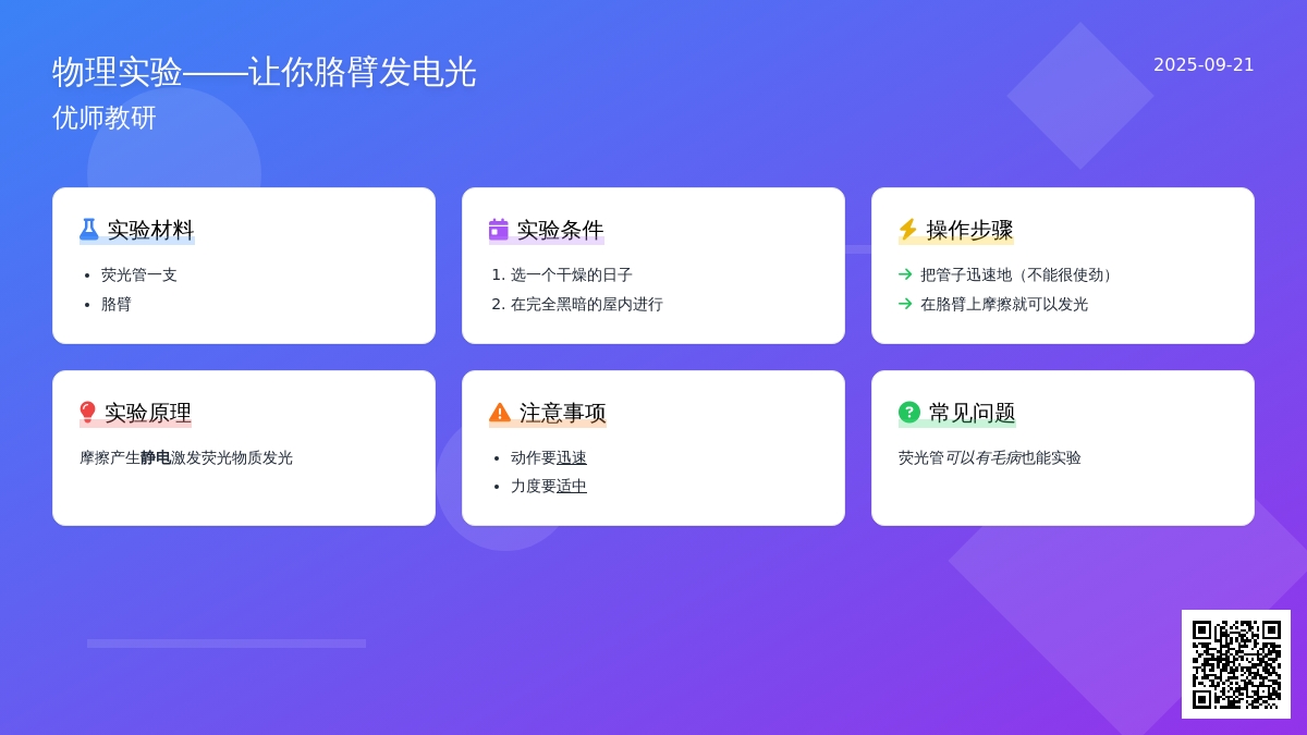 物理实验――让你胳臂发电光