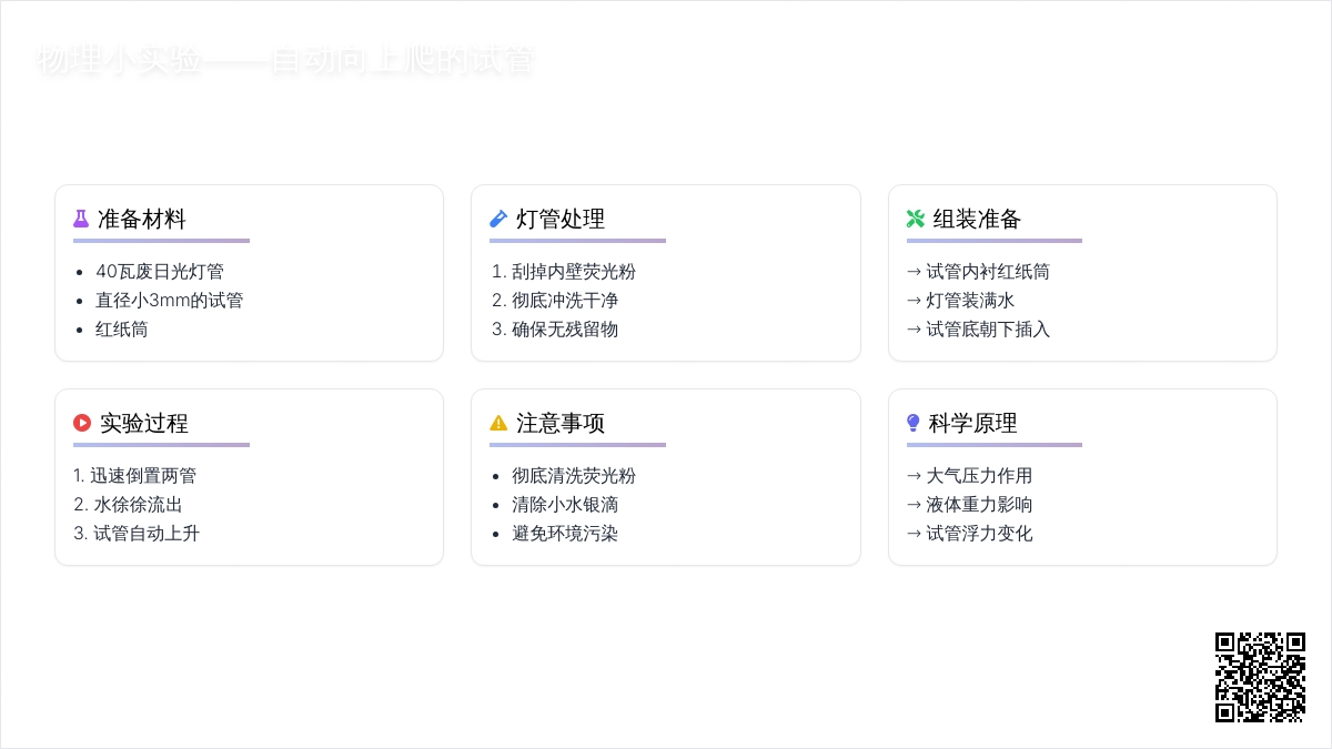 物理小实验――自动向上爬的试管