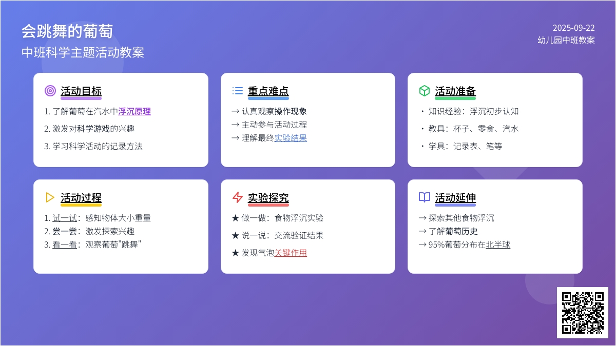 幼儿园中班教案《会跳舞的葡萄》