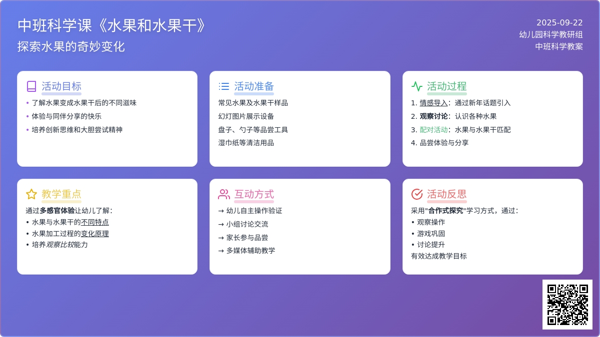中班科学课教案《水果和水果干》含反思