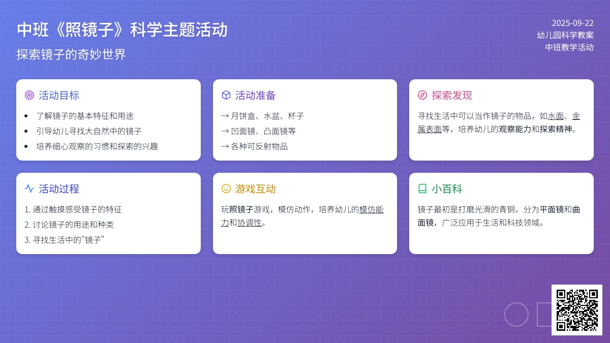 幼儿园中班教案《照镜子》