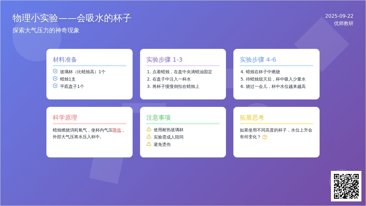 物理小实验――会吸水的杯子