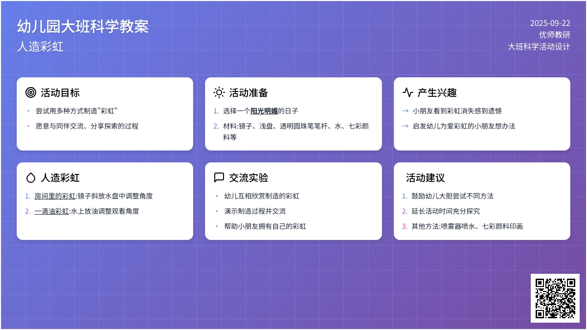 幼儿园大班科学活动设计――人造彩虹