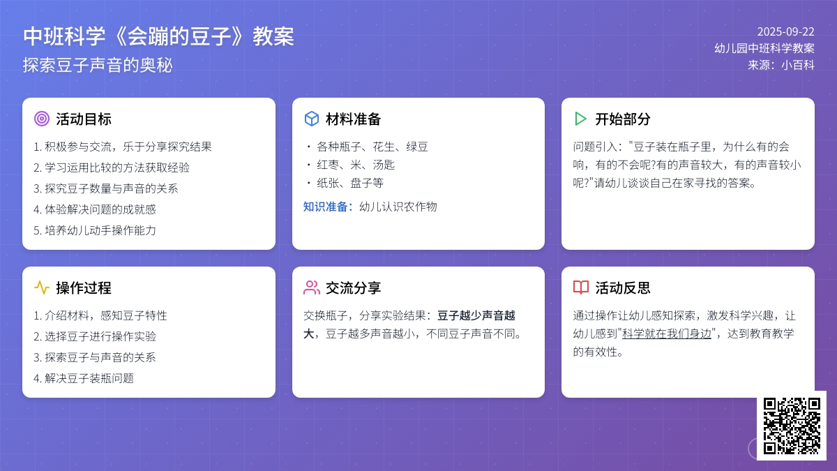 中班科学教案《会蹦的豆子》含反思
