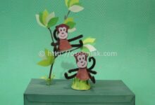 新年小手工——猴子爬树盆景-幼师课件网