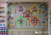民族文化墙面欣赏-扎染、青花、剪纸-幼师课件网