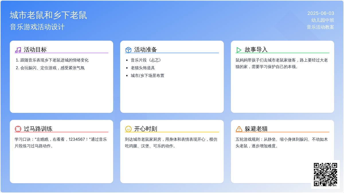 中班音乐游戏乡下老鼠进城（含音乐）教案反思