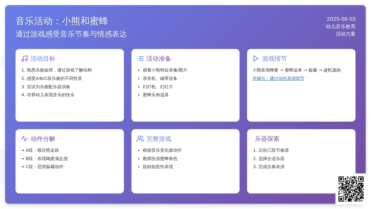 中班公开课、观摩课音乐活动熊和蜜蜂教案反思