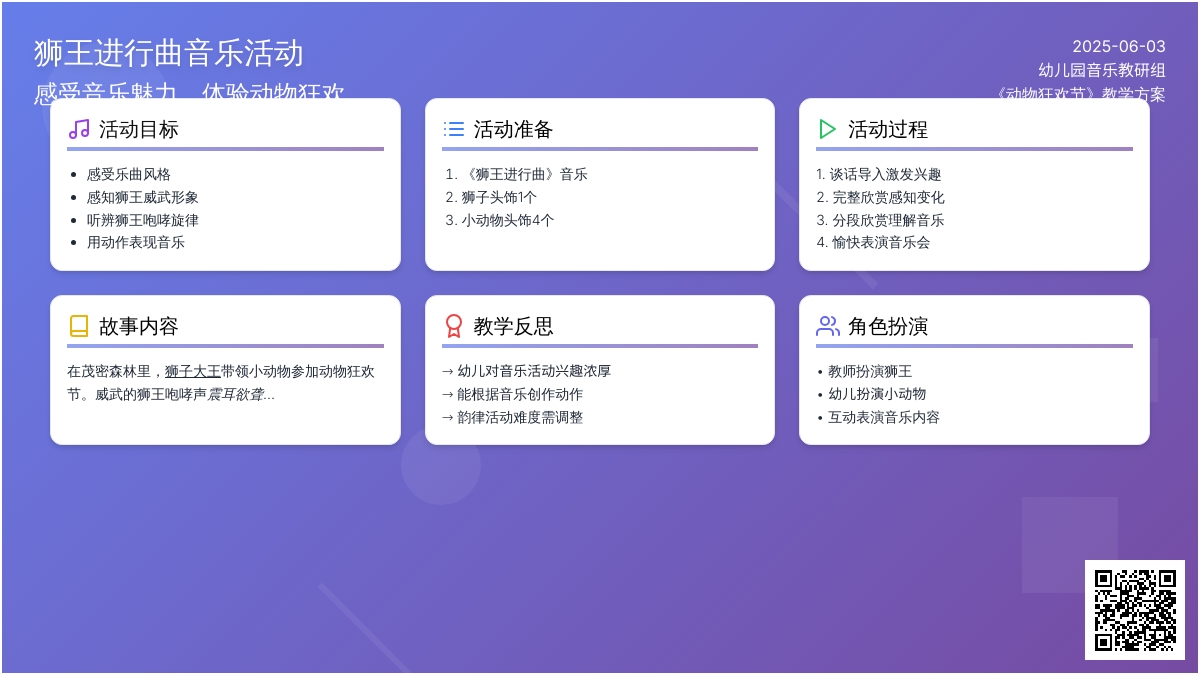 中班音乐欣赏动物狂欢节之狮王进行曲教案反思