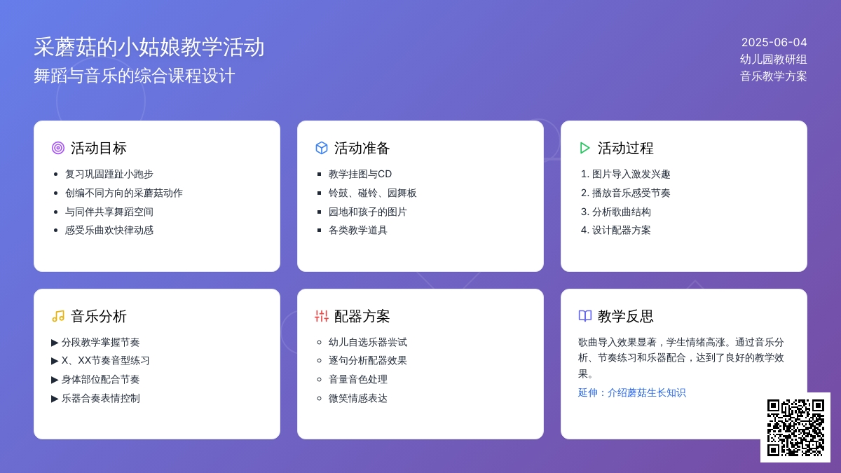 中班音乐活动采蘑菇的小姑娘教案反思