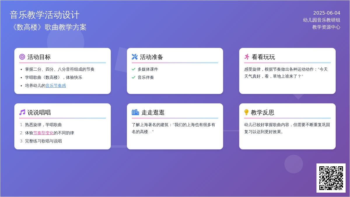中班音乐公开课数高楼教案反思