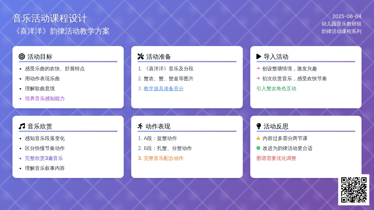 中班音乐喜洋洋教案反思