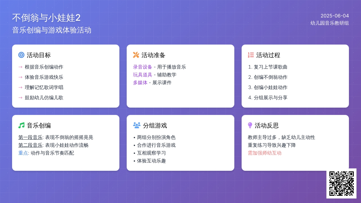 中班音乐不倒翁与小娃娃教案反思