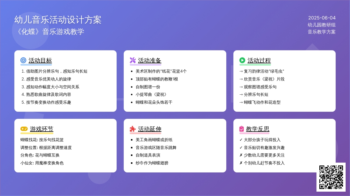 中班音乐化蝶教案反思