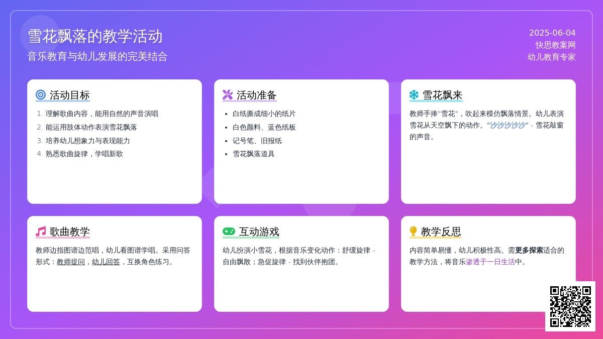 中班音乐活动小雪花教案反思