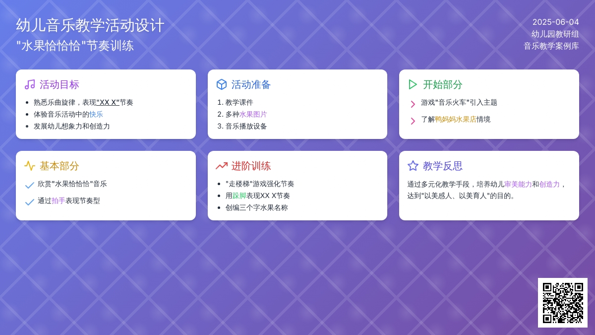 中班音乐活动水果恰恰恰教案反思