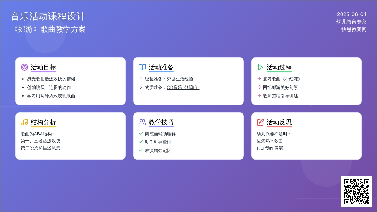 中班音乐活动郊游教案反思