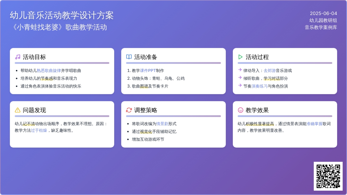 中班音乐小青蛙找老婆教案反思