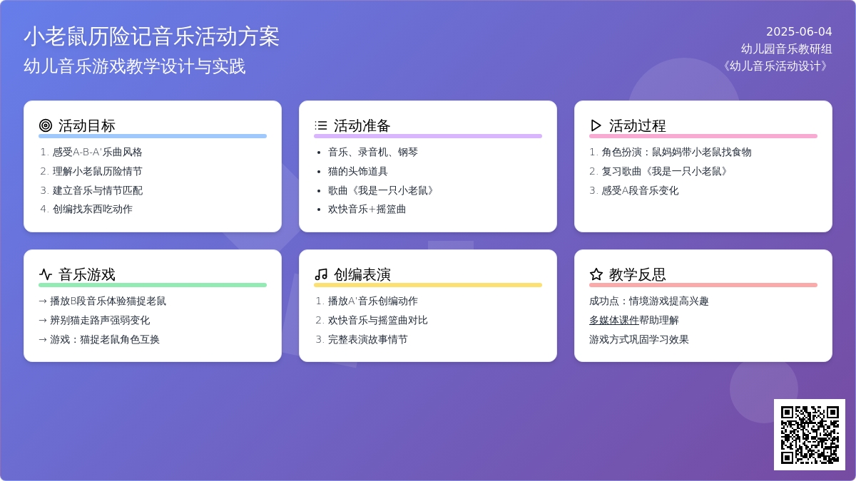 中班音乐小老鼠历险记教案反思
