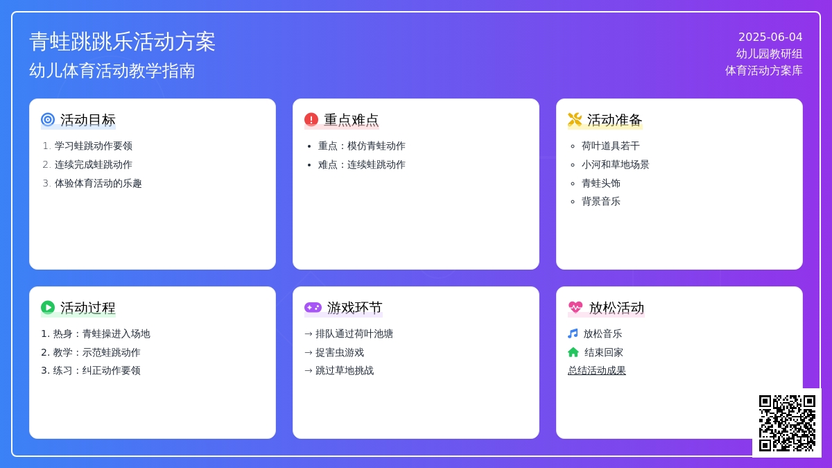 中班体育游戏活动教案：青蛙跳跳跳教案