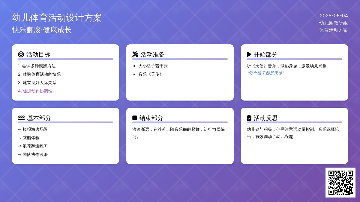 中班体育游戏活动翻滚的小浪花教案反思