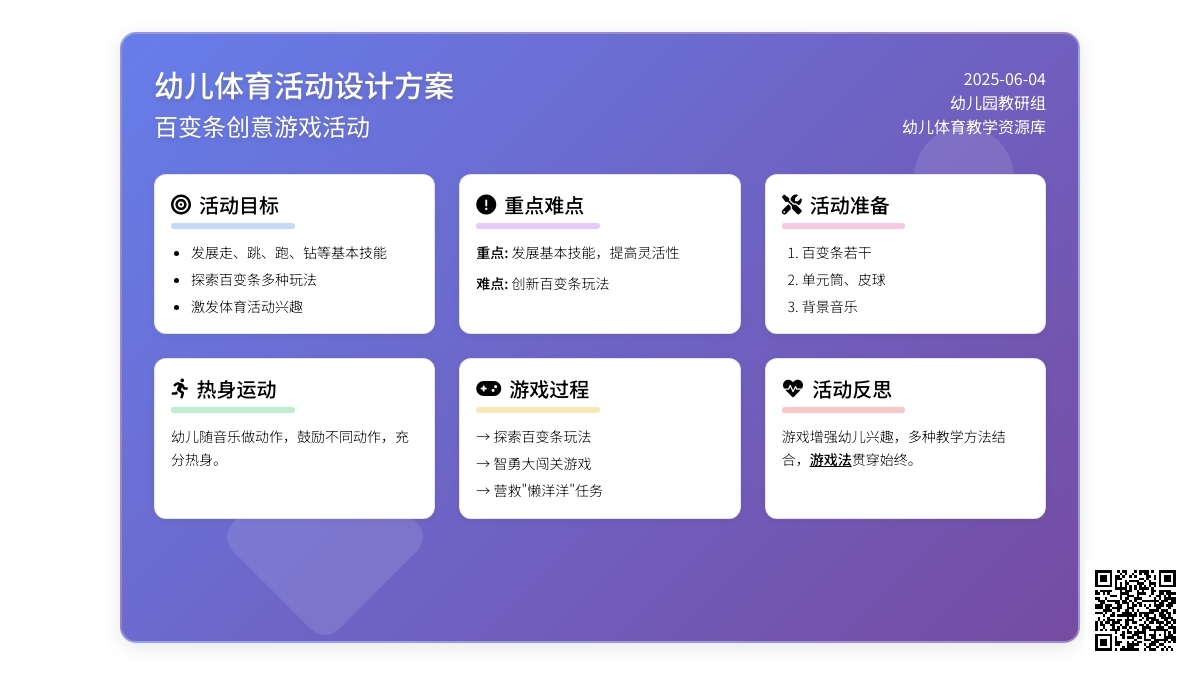 中班体育游戏活动有趣的百变条教案反思