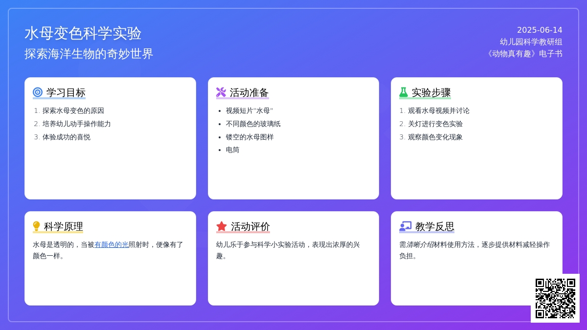 中班科学水母变色小实验教案反思