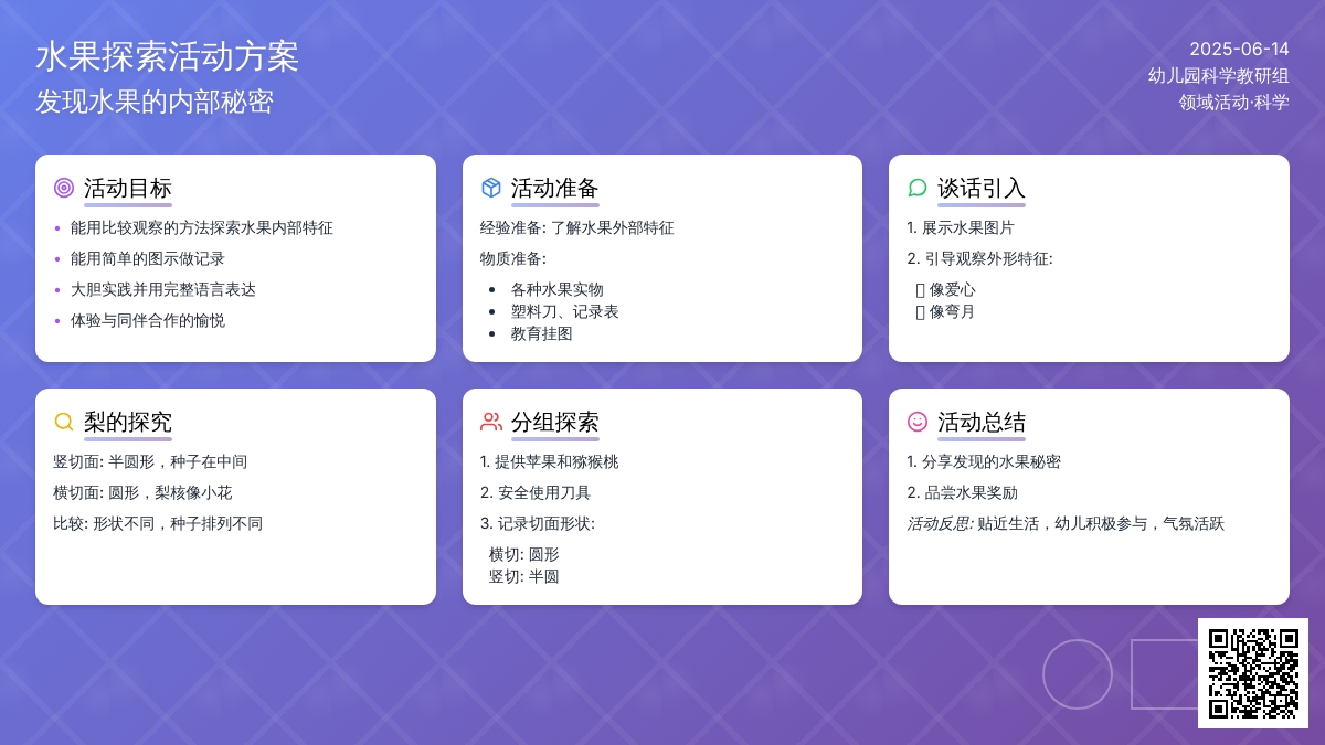 中班科学活动水果的奇妙内部教案反思