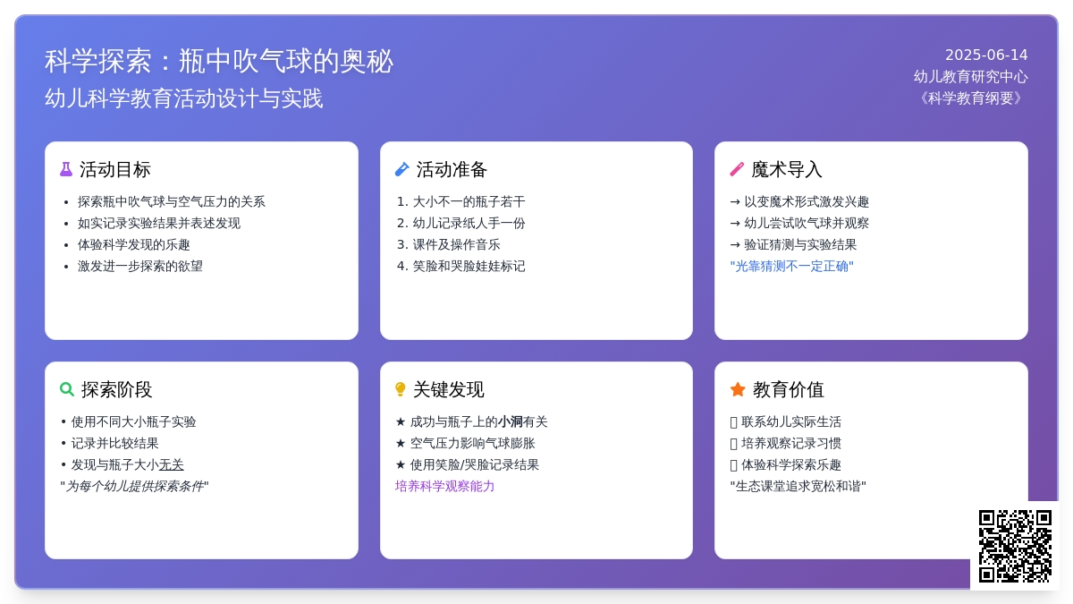 中班科学瓶中吹气球教案
