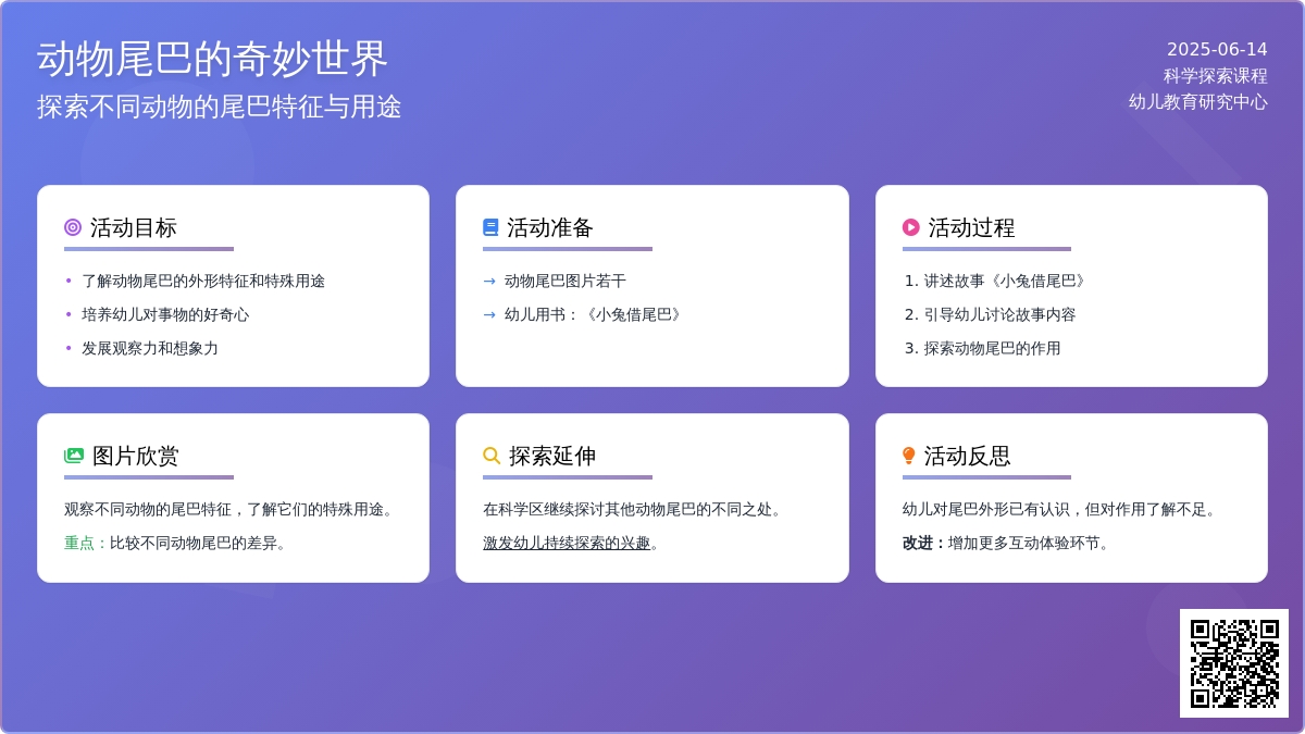 幼儿园中班科学动物的尾巴教案反思