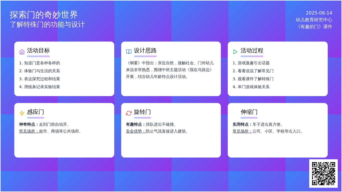 中班科学各种各样的门教案反思