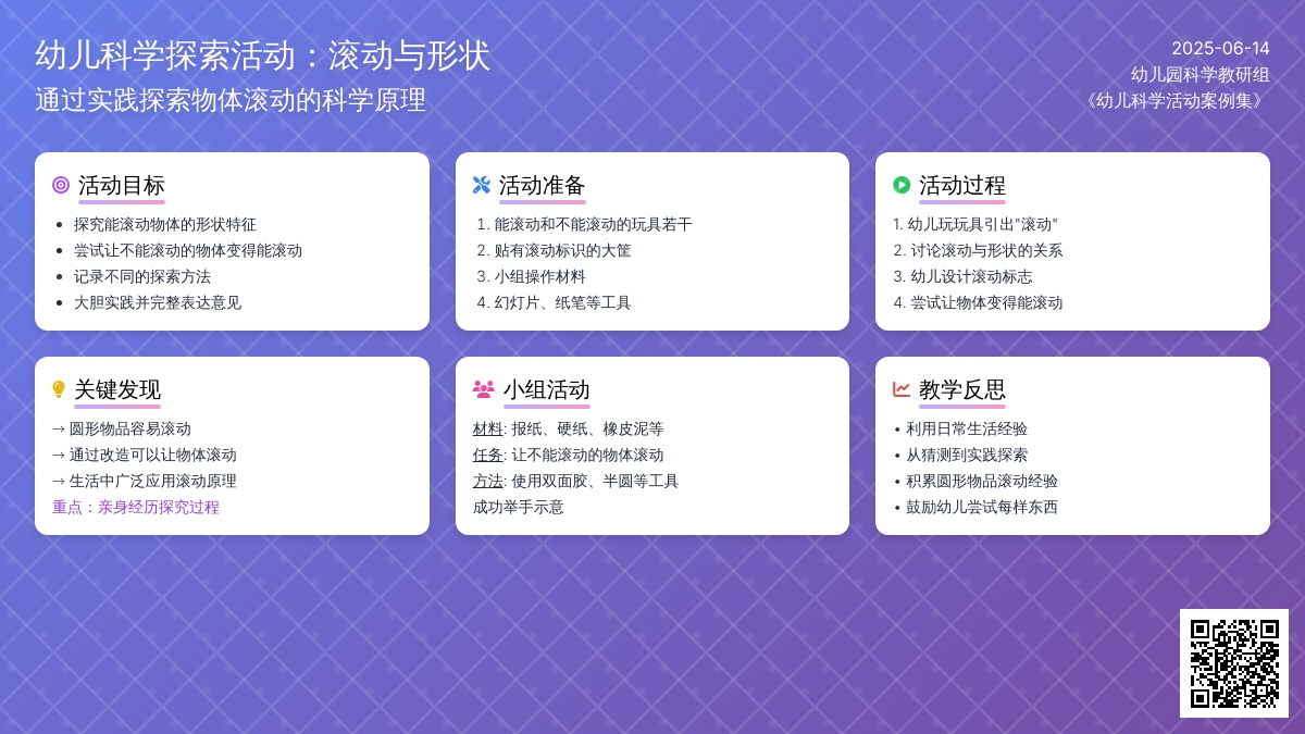 中班科学活动滚一滚教案反思
