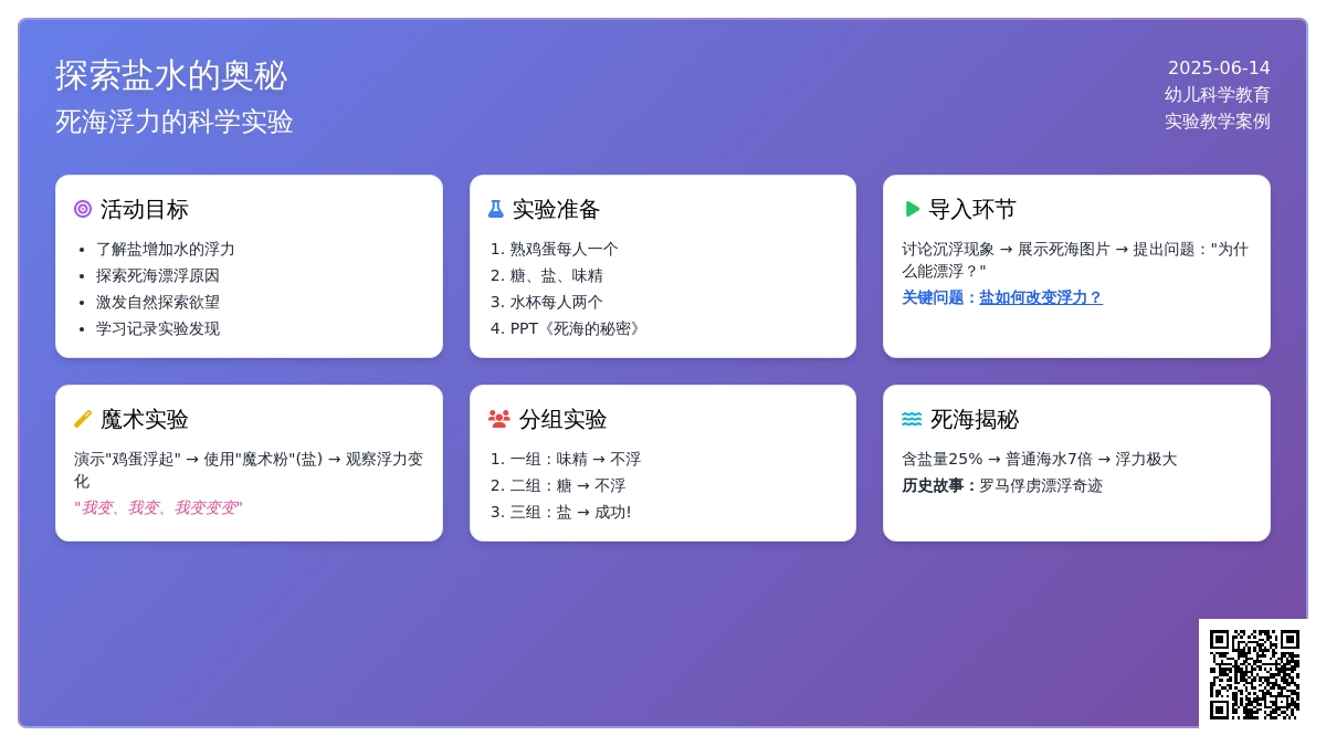 中班科学活动死海的秘密教案反思
