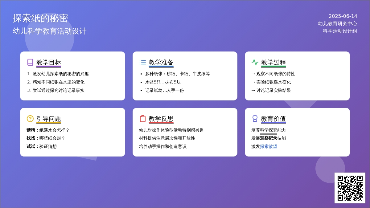 中班科学纸的秘密教案反思