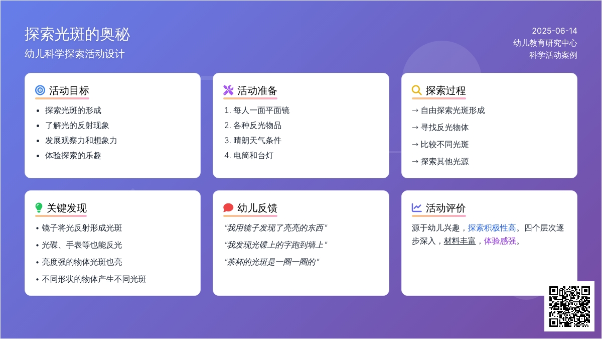 中班科学游戏活动教案：光斑教案(附教学反思)