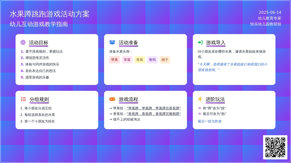 中班游戏活动教案：水果蹲教案