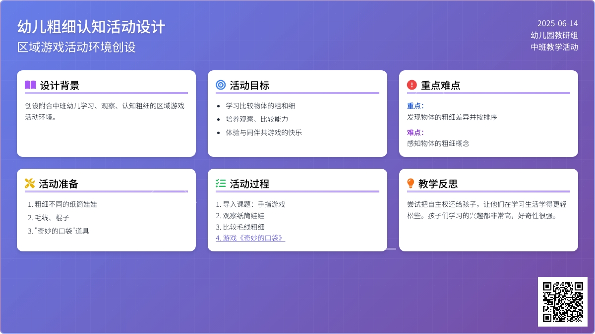中班区域游戏活动教案：比较粗和细教案(附教学反思)