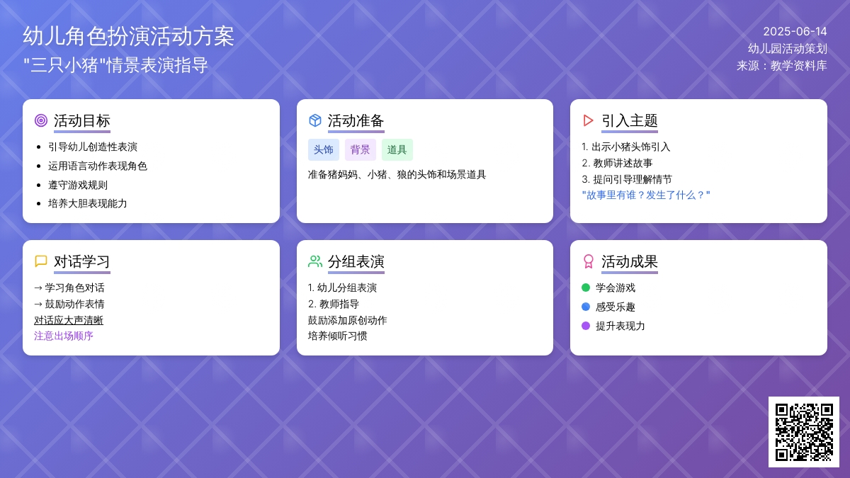 中班表演游戏活动教案：三只小猪教案