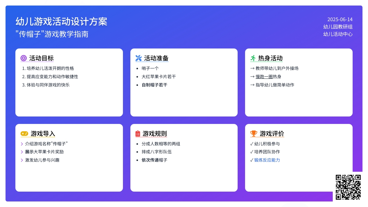 中班游戏传帽子教案