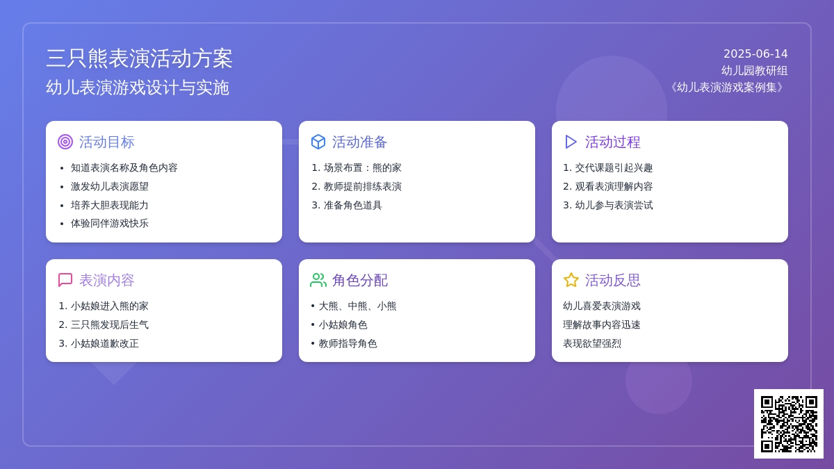 中班表演游戏三只熊教案反思