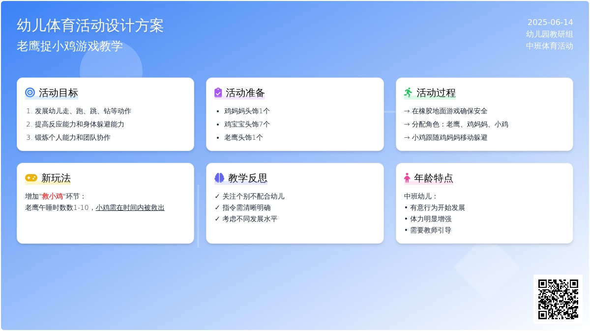 中班民间游戏老鹰捉小鸡教案反思