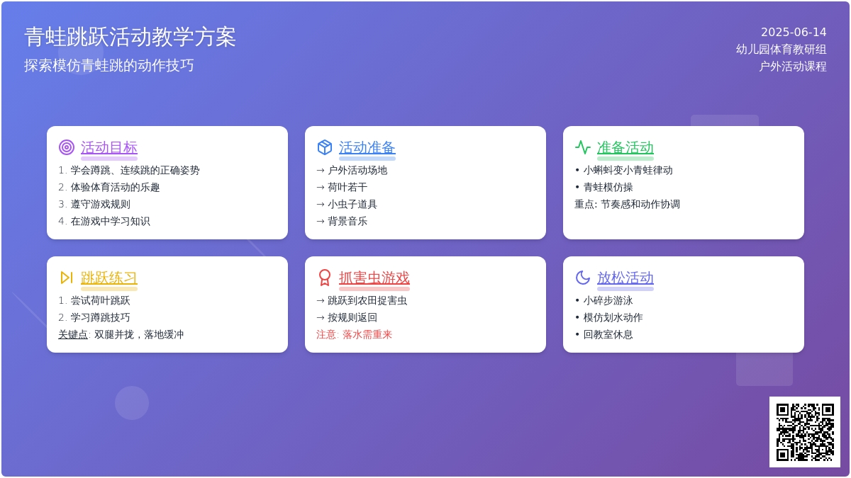 中班体育游戏活动小青蛙跳一跳教案