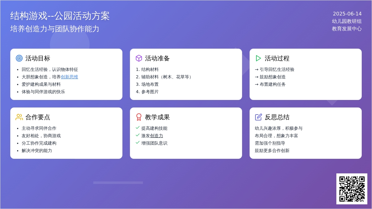 中班结构游戏公园教案反思