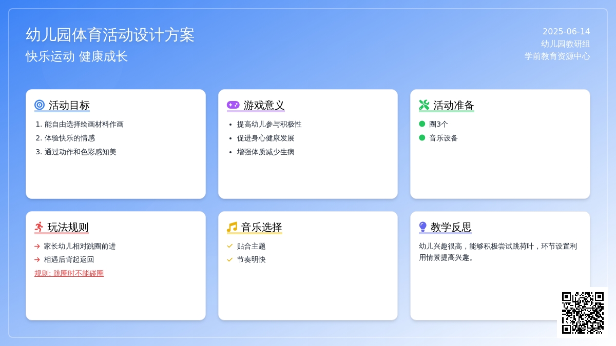 中班趣味体育游戏大小青蛙跳荷叶教案反思