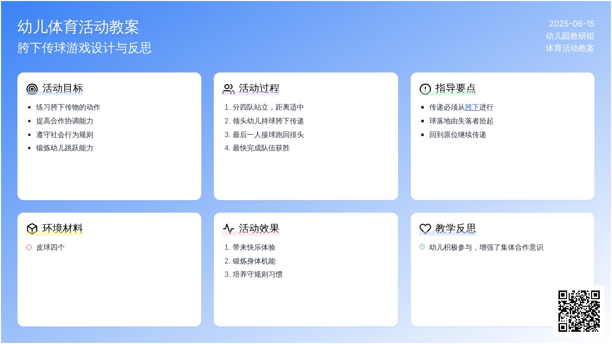 中班游戏跨下传球教案反思